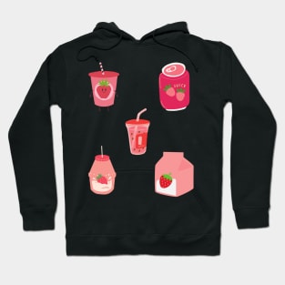 Pink aesthetic cute kawaii strawberry pack Hoodie